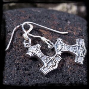 Strieborné náušnice MJOLNIR 3, visiace