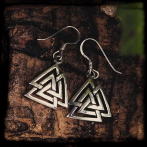 Strieborné náušnice VALKNUT visiace