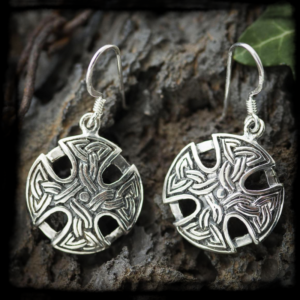 Strieborné náušnice KELTSKÝ KRÍŽ, visiace